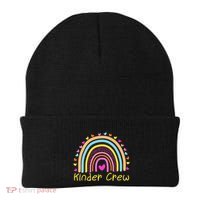 Kinder Crew Kindergarten Teacher Rainbow Heart Beanie thumb 0
