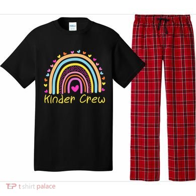 Kinder Crew Kindergarten Teacher Rainbow Heart Pajama Set