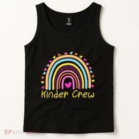 Kinder Crew Kindergarten Teacher Rainbow Heart Tank Top thumb 2