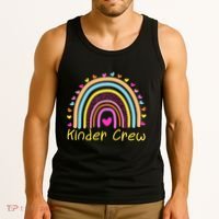 Kinder Crew Kindergarten Teacher Rainbow Heart Tank Top thumb 3