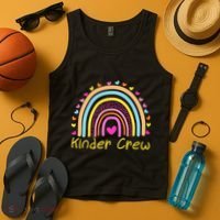 Kinder Crew Kindergarten Teacher Rainbow Heart Tank Top thumb 4