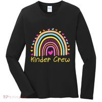 Kinder Crew Kindergarten Teacher Rainbow Heart Women's Long Sleeve Shirt thumb 0