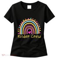 Kinder Crew Kindergarten Teacher Rainbow Heart Women's T-Shirt thumb 0