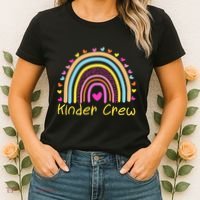 Kinder Crew Kindergarten Teacher Rainbow Heart Women's T-Shirt thumb 2