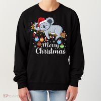 Koalalala Cute Koala Bear santa hat funny Christmas koala Women's Sweatshirt thumb 0