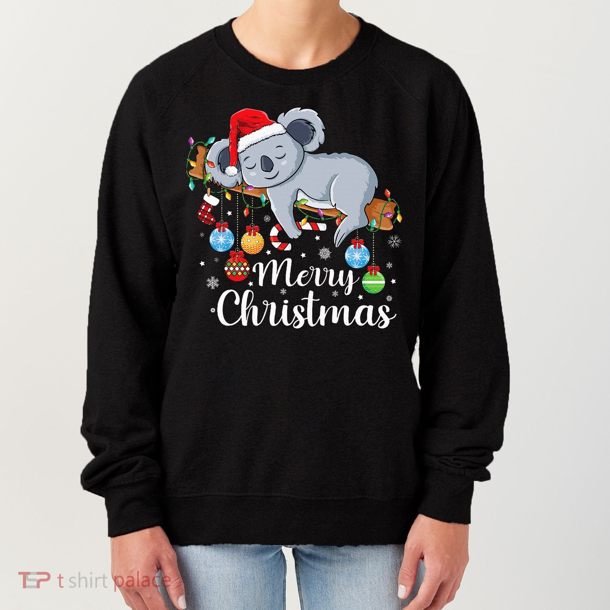 Koalalala Cute Koala Bear santa hat funny Christmas koala Women's Sweatshirt