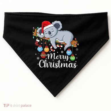Koalalala Cute Koala Bear santa hat funny Christmas koala USA-Made Doggie Bandana