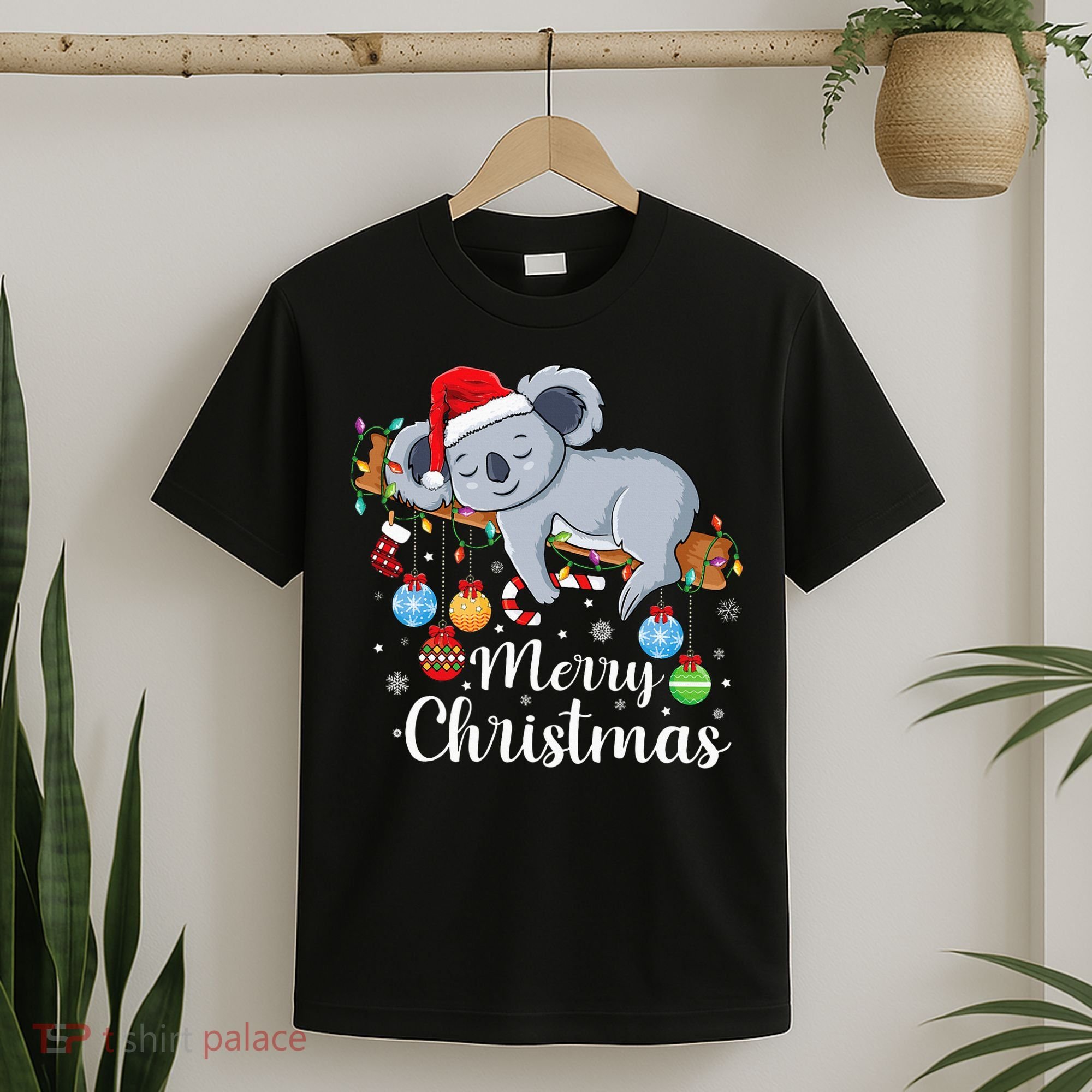 Koalalala Cute Koala Bear santa hat funny Christmas koala T-Shirt