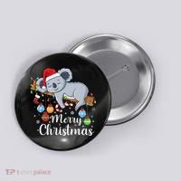 Koalalala Cute Koala Bear santa hat funny Christmas koala Button thumb 0