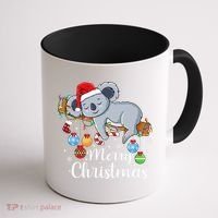 Koalalala Cute Koala Bear santa hat funny Christmas koala Coffee Mug thumb 1