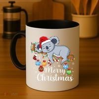 Koalalala Cute Koala Bear santa hat funny Christmas koala Coffee Mug thumb 4