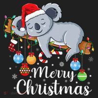 Koalalala Cute Koala Bear santa hat funny Christmas koala Beanie thumb 2