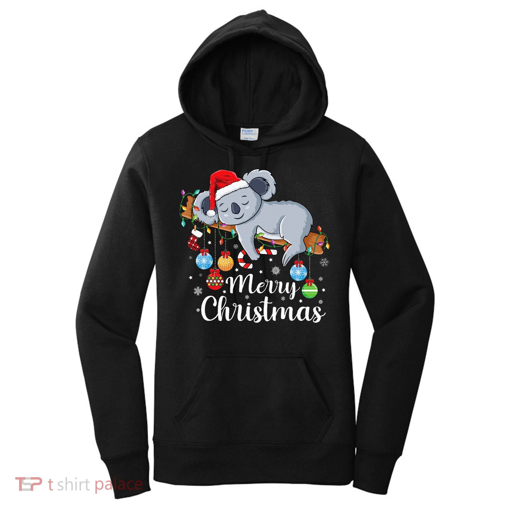 Koalalala Cute Koala Bear santa hat funny Christmas koala Women's Hoodie