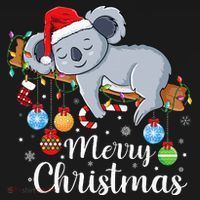 Koalalala Cute Koala Bear santa hat funny Christmas koala Women's Hoodie thumb 2