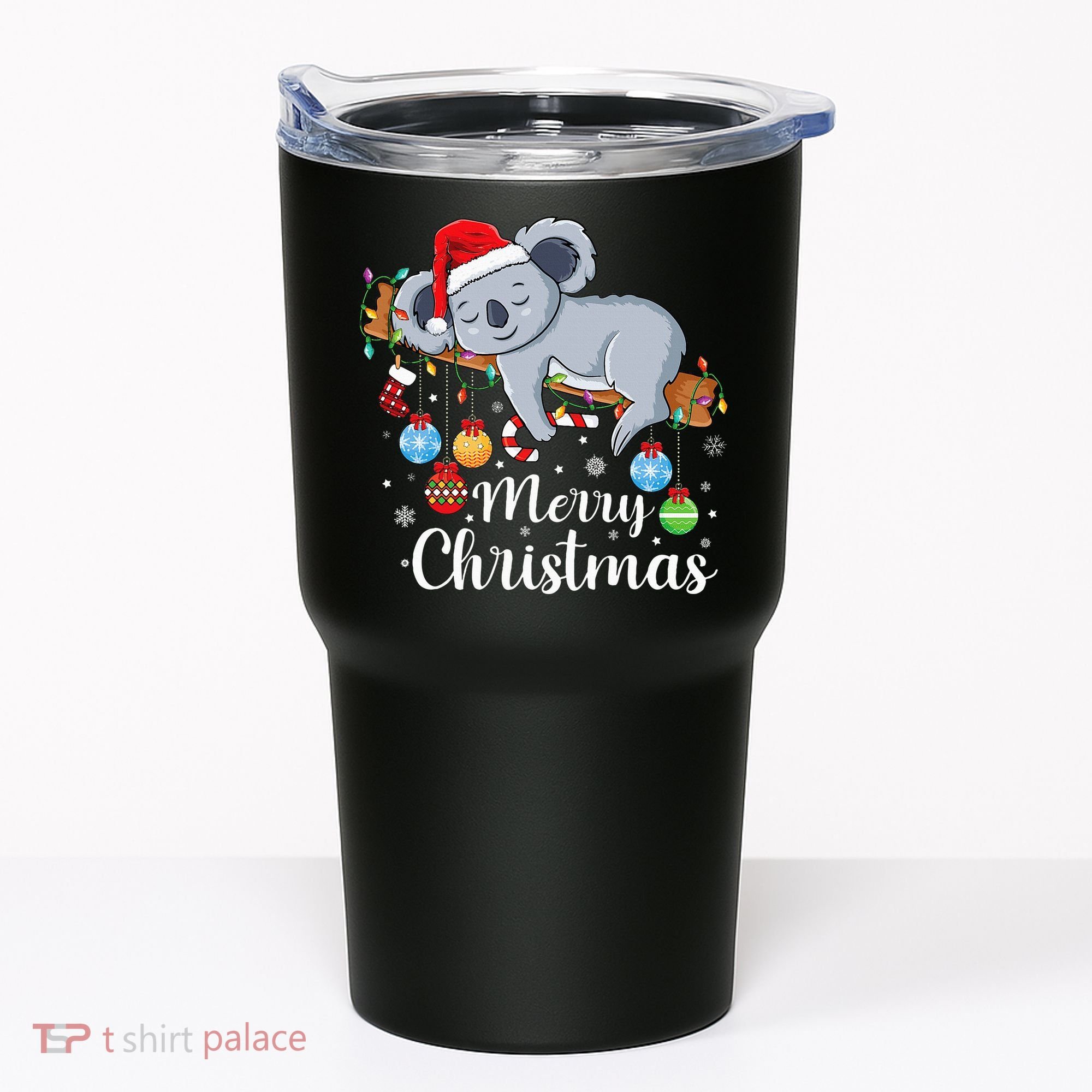 Koalalala Cute Koala Bear santa hat funny Christmas koala Tumbler