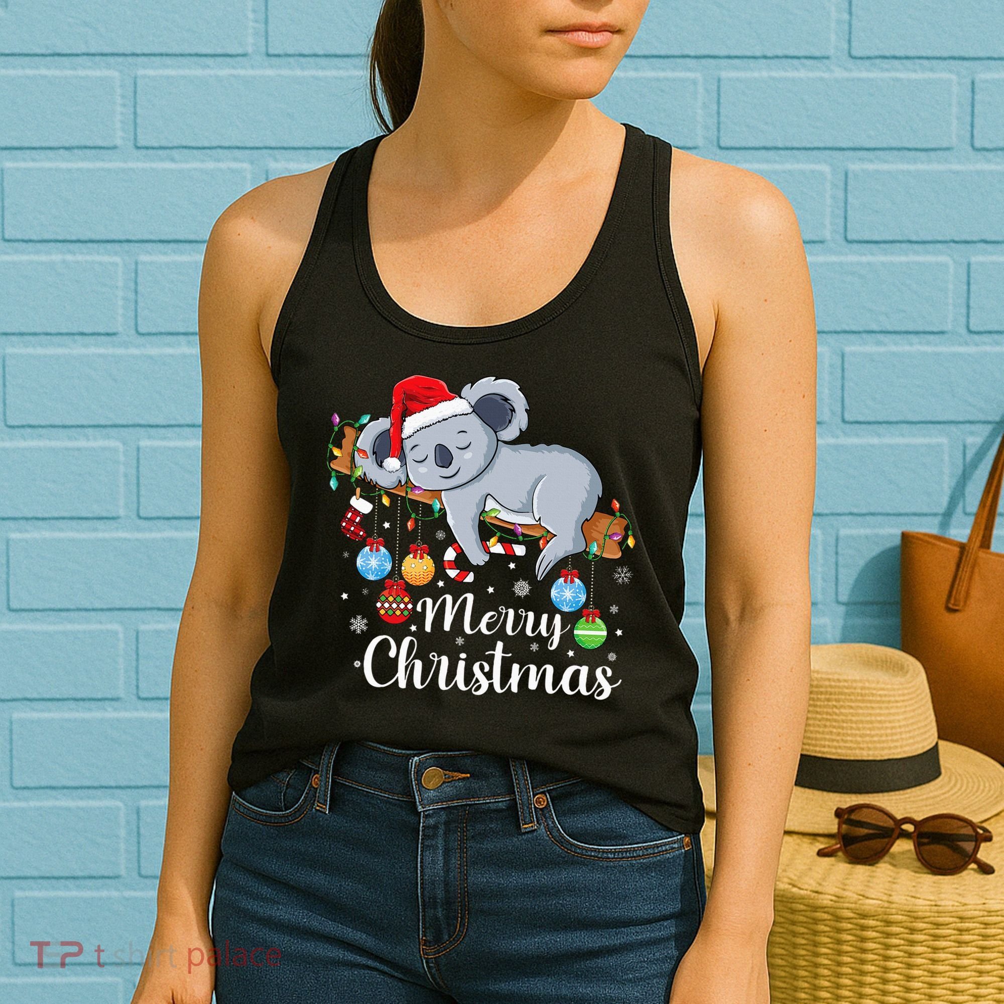 Koalalala Cute Koala Bear santa hat funny Christmas koala Women's Tank Top