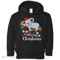 Koalalala Cute Koala Bear santa hat funny Christmas koala Toddler Hoodie thumb 0