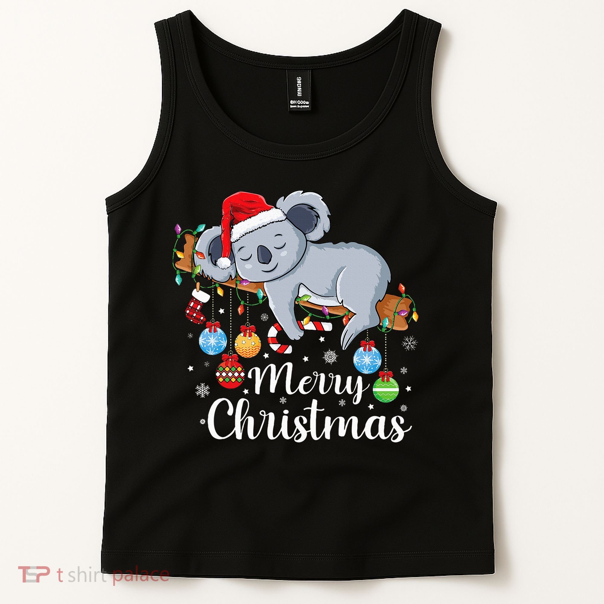 Koalalala Cute Koala Bear santa hat funny Christmas koala Tank Top