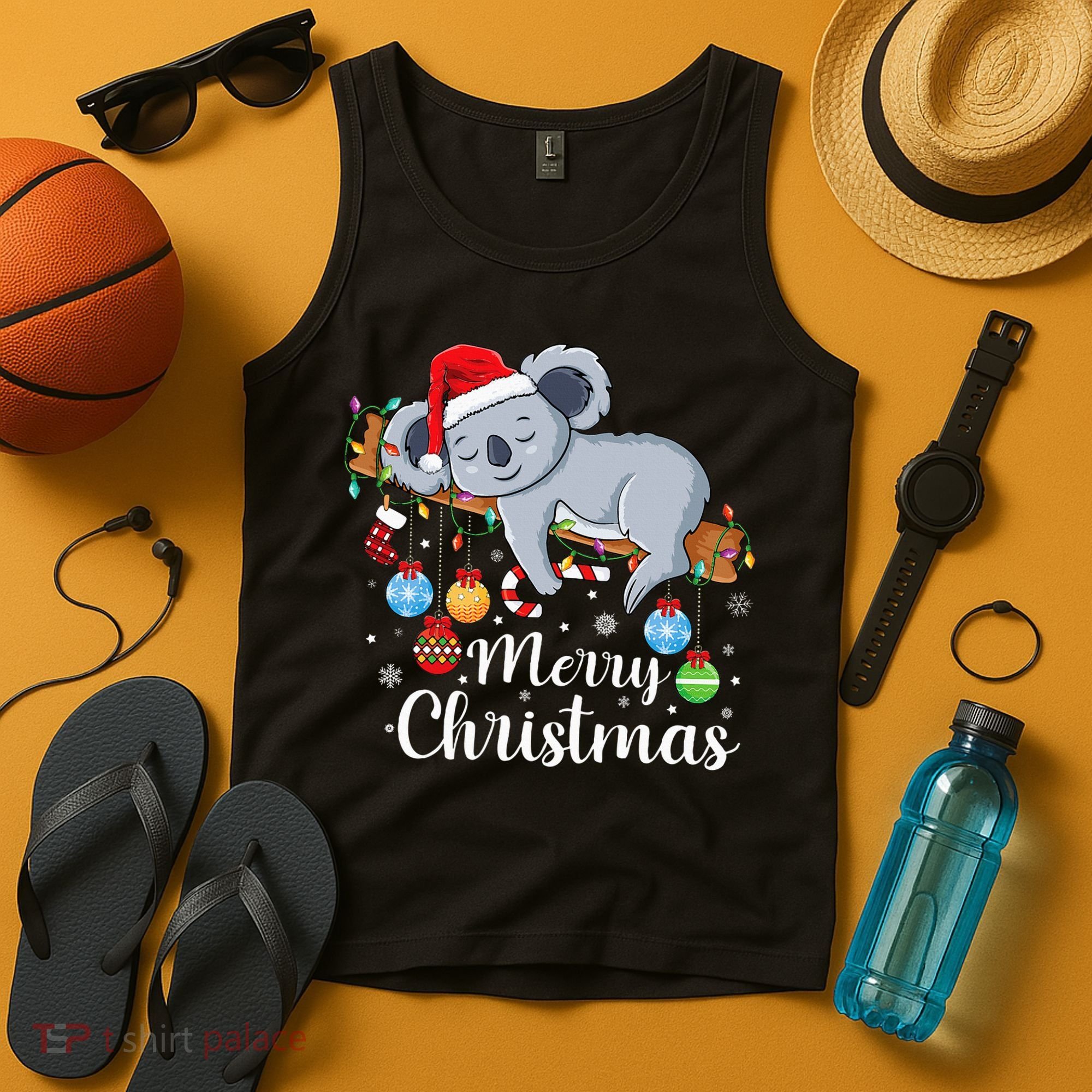 Koalalala Cute Koala Bear santa hat funny Christmas koala Tank Top