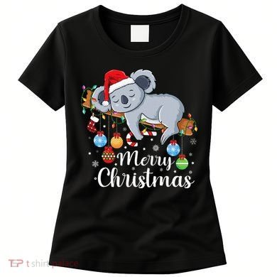 Koalalala Cute Koala Bear santa hat funny Christmas koala Women's T-Shirt