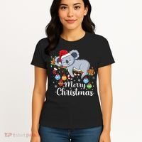 Koalalala Cute Koala Bear santa hat funny Christmas koala Women's T-Shirt thumb 4