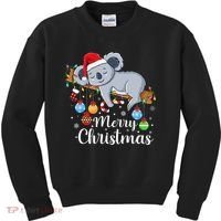 Koalalala Cute Koala Bear santa hat funny Christmas koala Kids Sweatshirt thumb 0