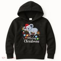 Koalalala Cute Koala Bear santa hat funny Christmas koala Kids Hoodie thumb 0