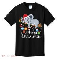 Koalalala Cute Koala Bear santa hat funny Christmas koala Kids T-Shirt thumb 0