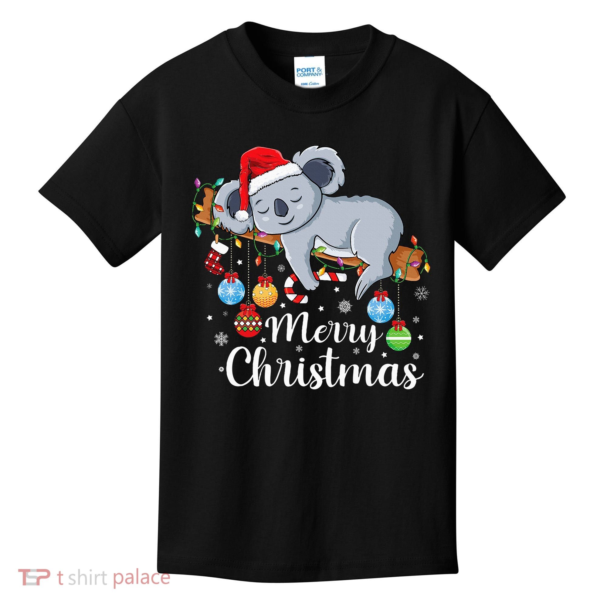 Koalalala Cute Koala Bear santa hat funny Christmas koala Kids T-Shirt
