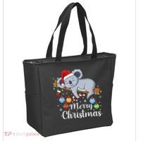 Koalalala Cute Koala Bear santa hat funny Christmas koala Tote Bag thumb 2