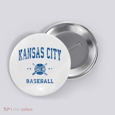 Kansas City KC Vintage Baseball Throwback Retro Design Button