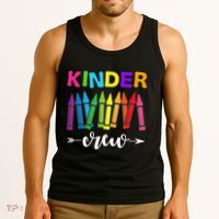Kinder Crew Kindergarten Teacher 1st Day Of School Tank Top thumb 3