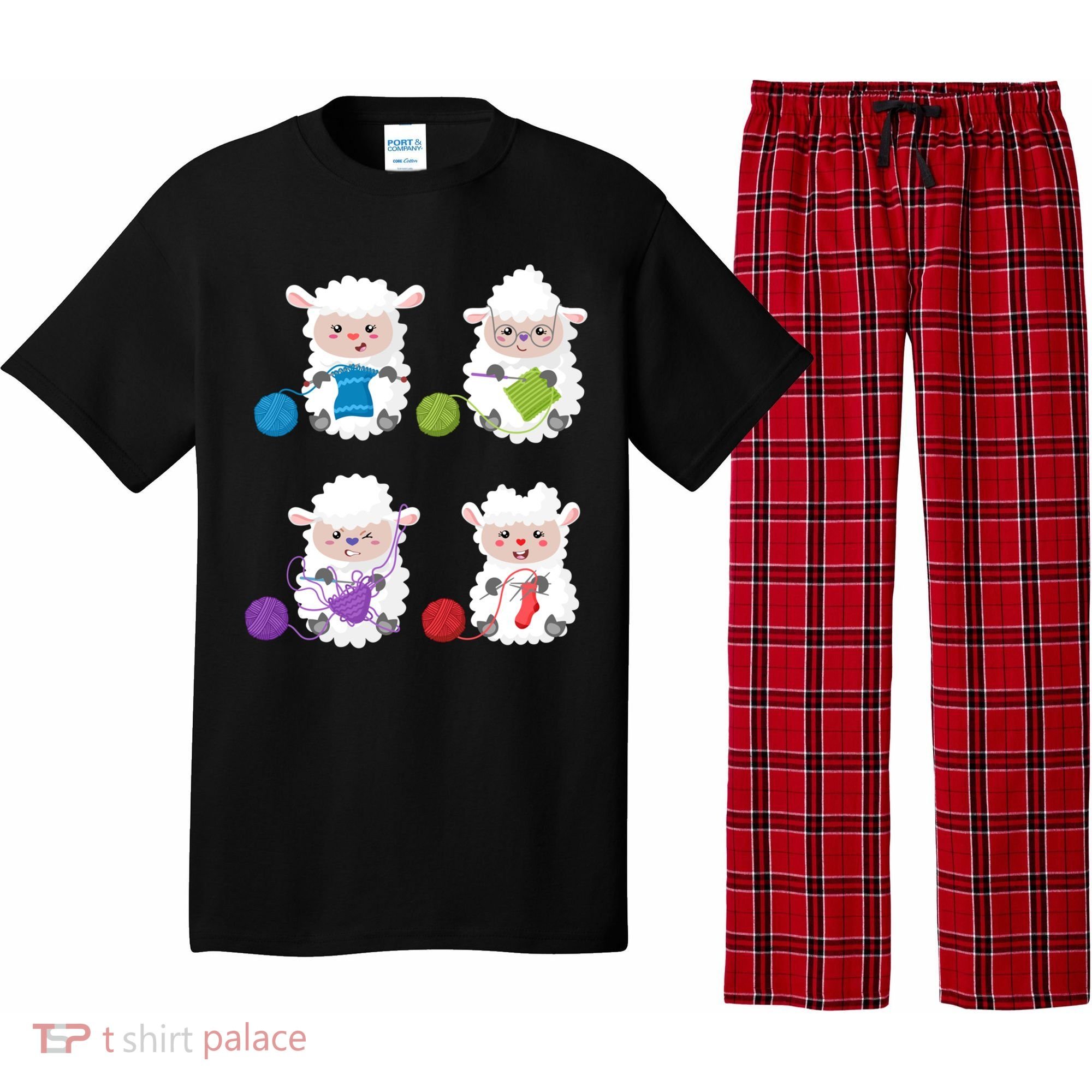 Knit Crochet Knitter Gift Crocheting Sheep Knitting Lover Cool Gift Pajama Set