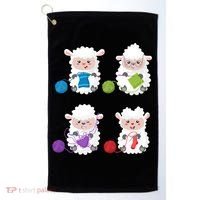 Knit Crochet Knitter Gift Crocheting Sheep Knitting Lover Cool Gift Golf Towel thumb 0
