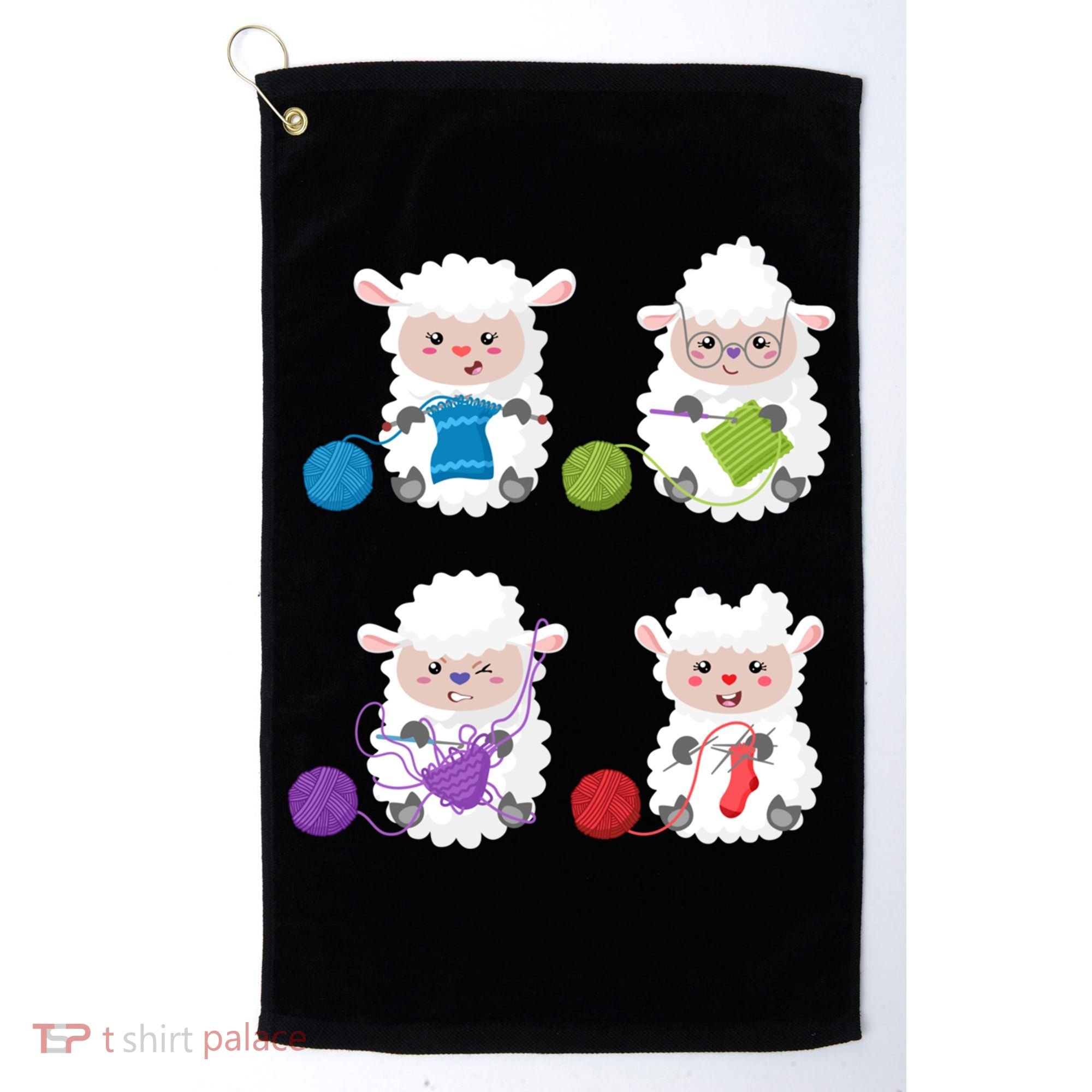 Knit Crochet Knitter Gift Crocheting Sheep Knitting Lover Cool Gift Golf Towel