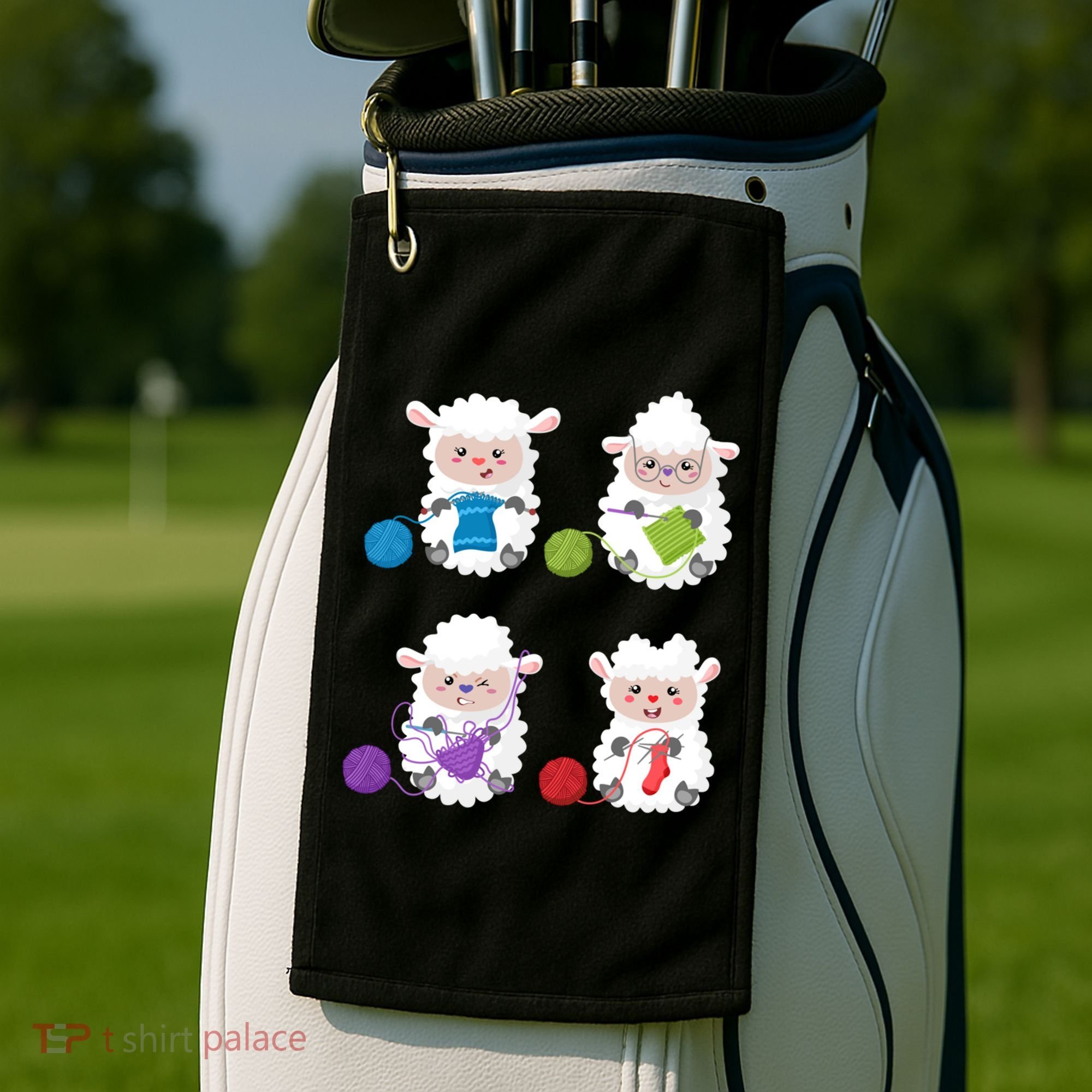 Knit Crochet Knitter Gift Crocheting Sheep Knitting Lover Cool Gift Golf Towel