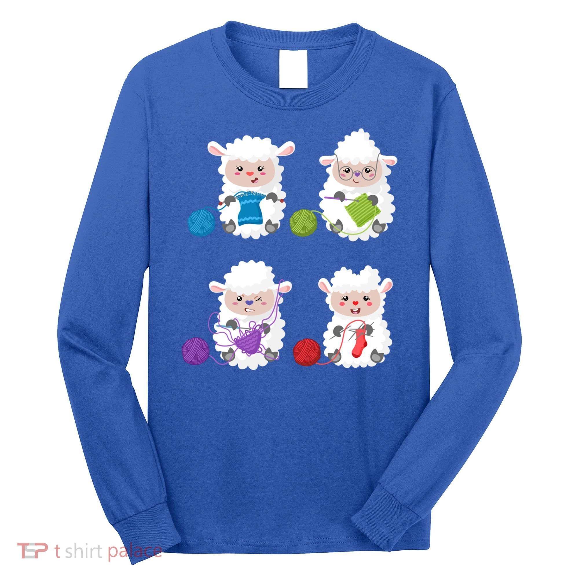 Knit Crochet Knitter Gift Crocheting Sheep Knitting Lover Cool Gift Long Sleeve Shirt