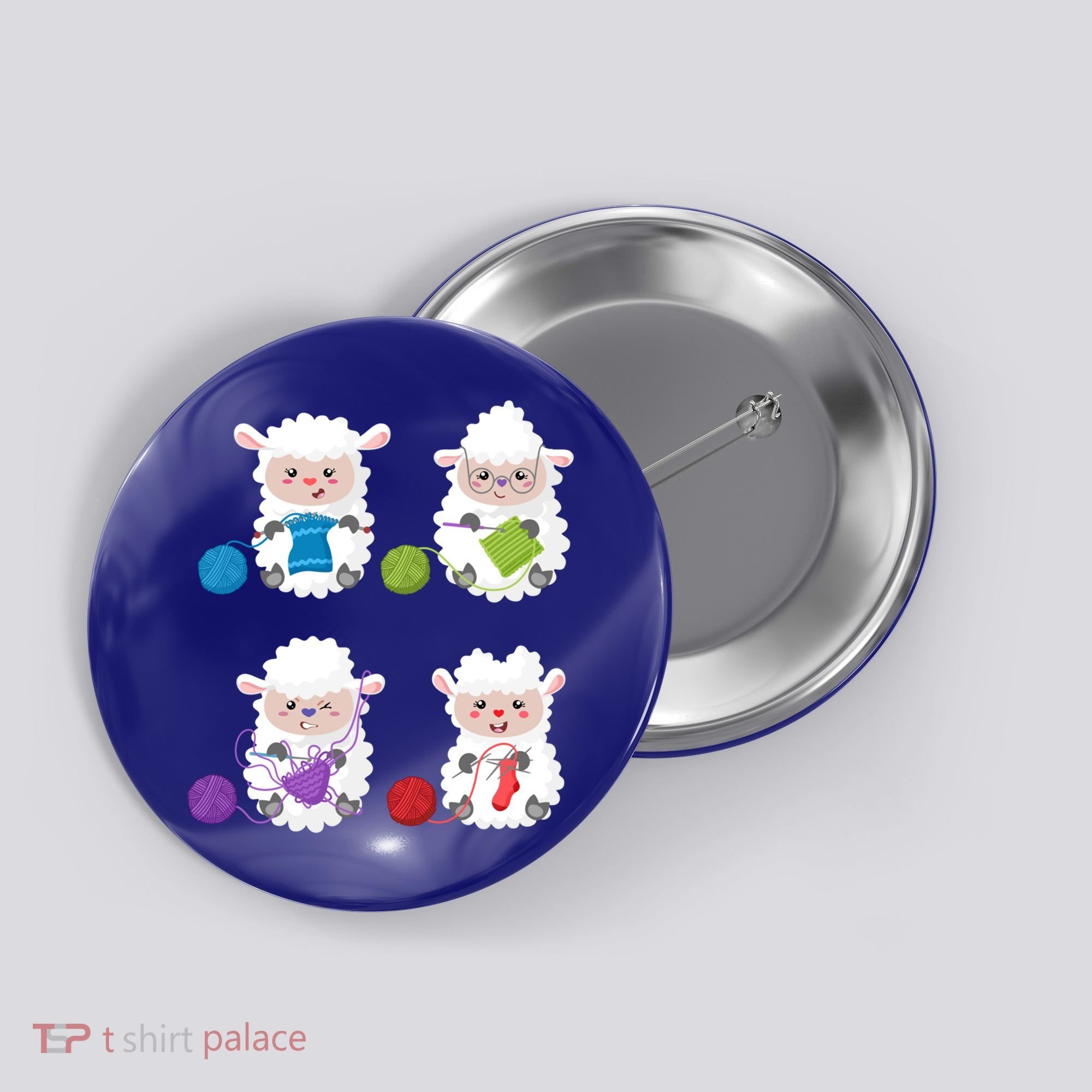 Knit Crochet Knitter Gift Crocheting Sheep Knitting Lover Cool Gift Button