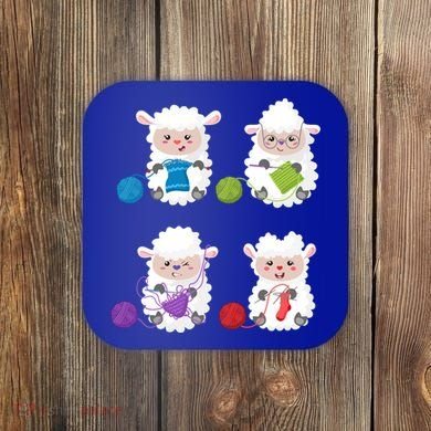 Knit Crochet Knitter Gift Crocheting Sheep Knitting Lover Cool Gift Coaster