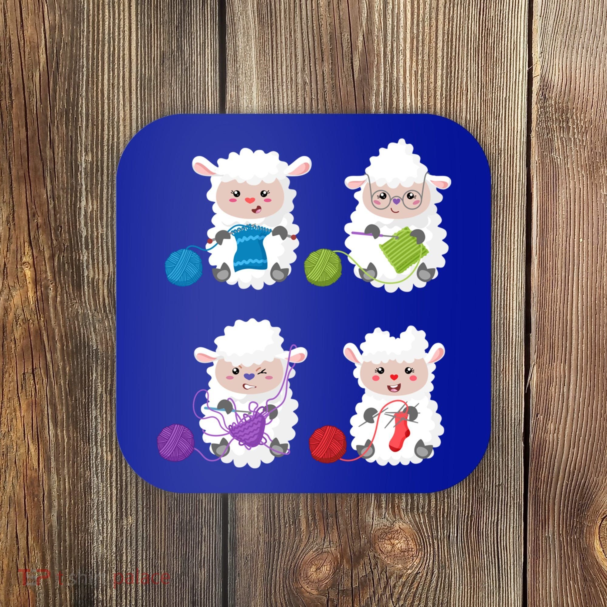 Knit Crochet Knitter Gift Crocheting Sheep Knitting Lover Cool Gift Coaster