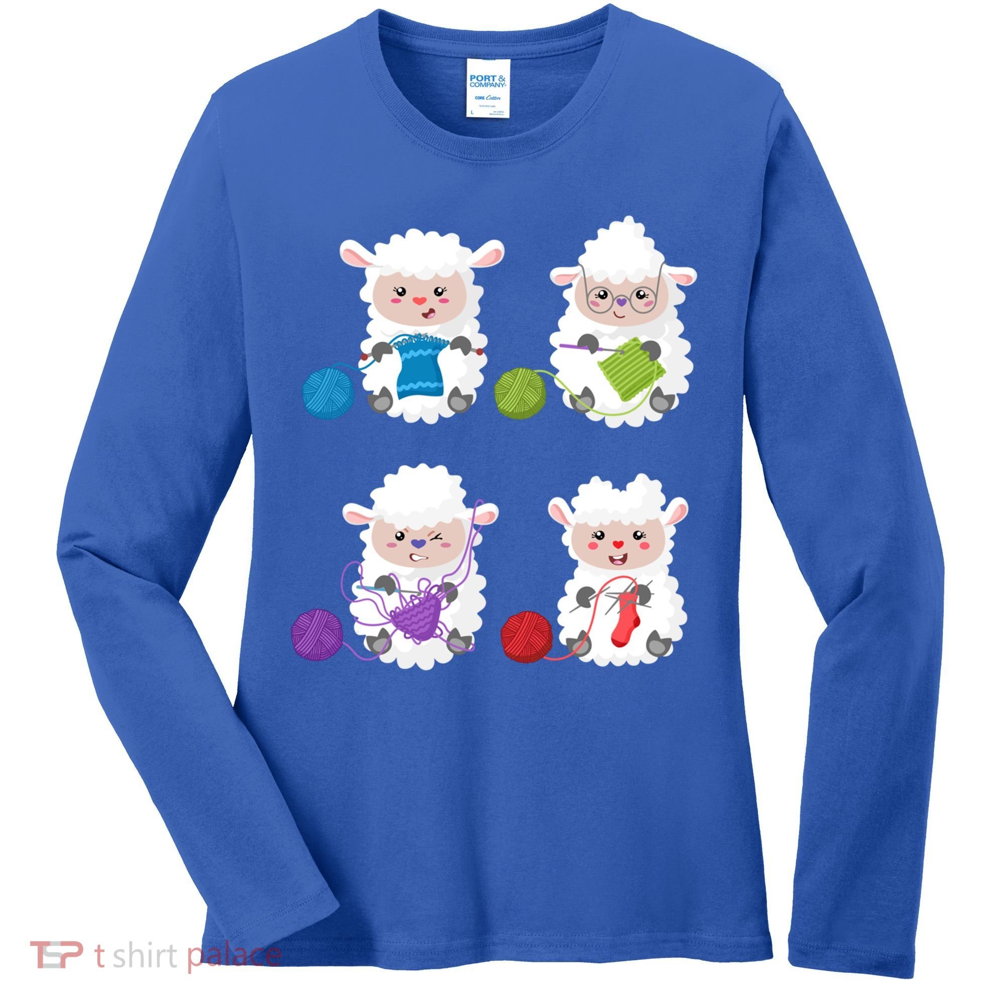 Knit Crochet Knitter Gift Crocheting Sheep Knitting Lover Cool Gift Women's Long Sleeve Shirt