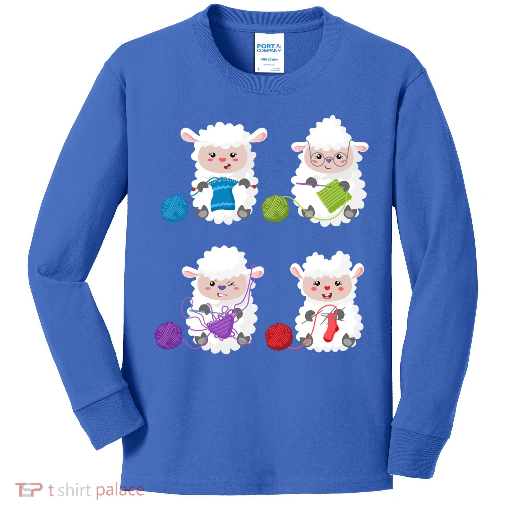 Knit Crochet Knitter Gift Crocheting Sheep Knitting Lover Cool Gift Kids Long Sleeve Shirt