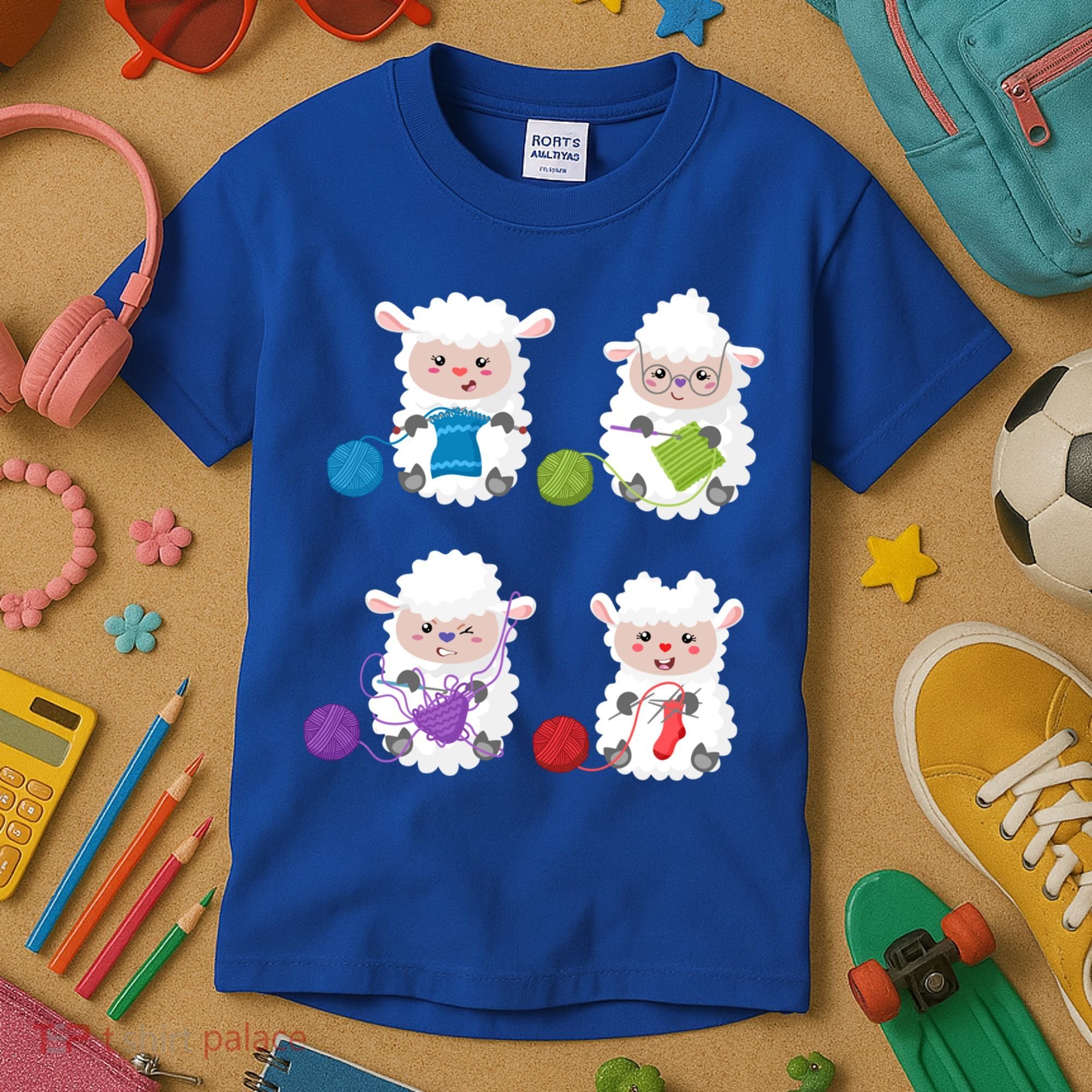 Knit Crochet Knitter Gift Crocheting Sheep Knitting Lover Cool Gift Kids T-Shirt