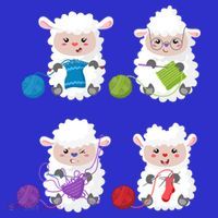 Knit Crochet Knitter Gift Crocheting Sheep Knitting Lover Cool Gift Kids T-Shirt thumb 4