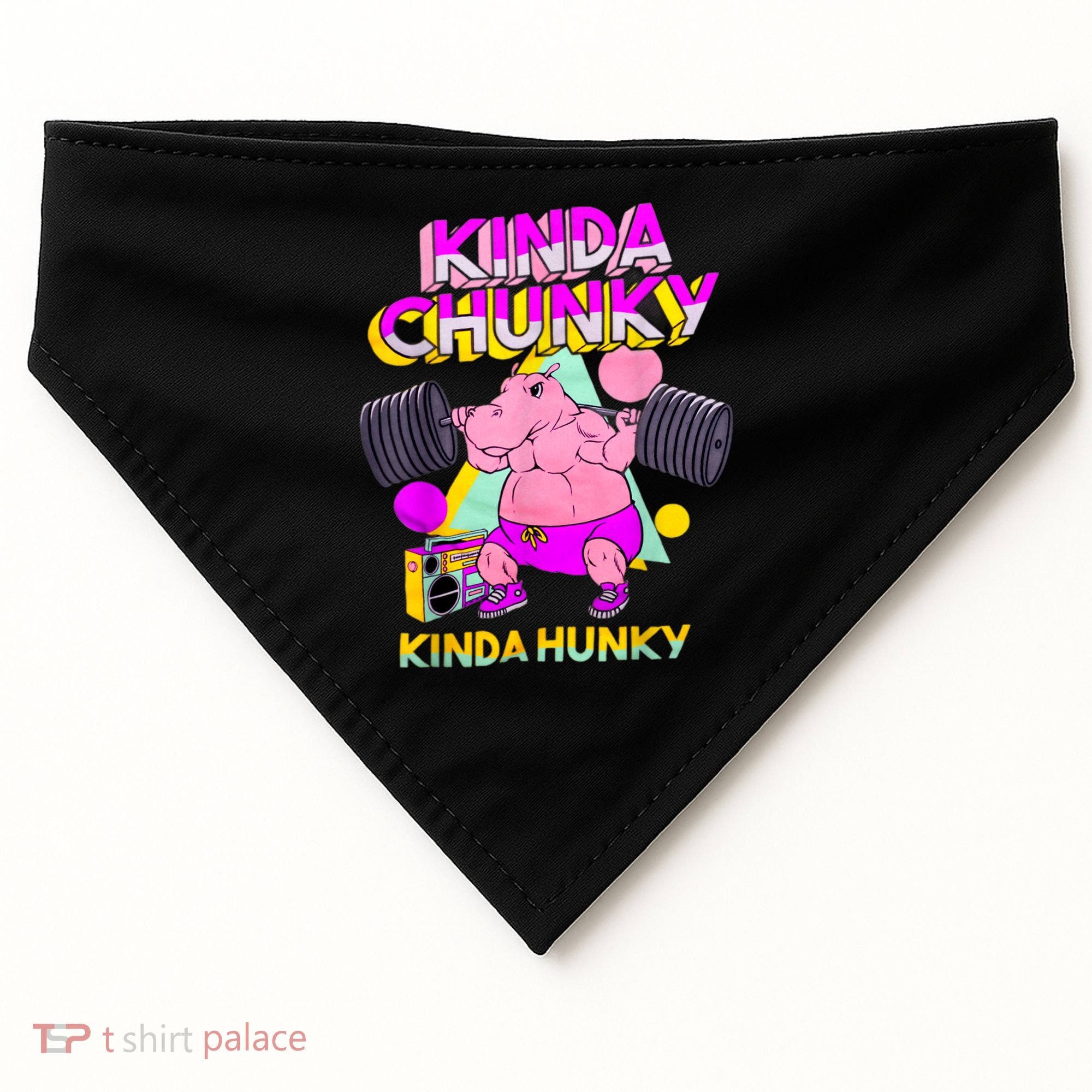 Kinda Chunky Kinda Hunky, Bodybuilding Gym USA-Made Doggie Bandana