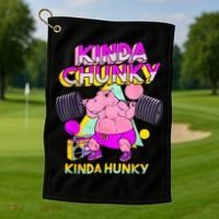 Kinda Chunky Kinda Hunky, Bodybuilding Gym Golf Towel thumb 1