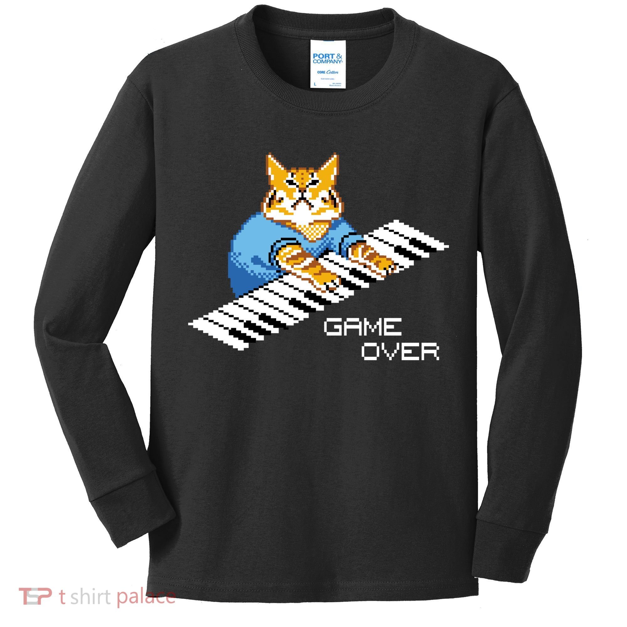 Keyboard Cat Kids Long Sleeve Shirt