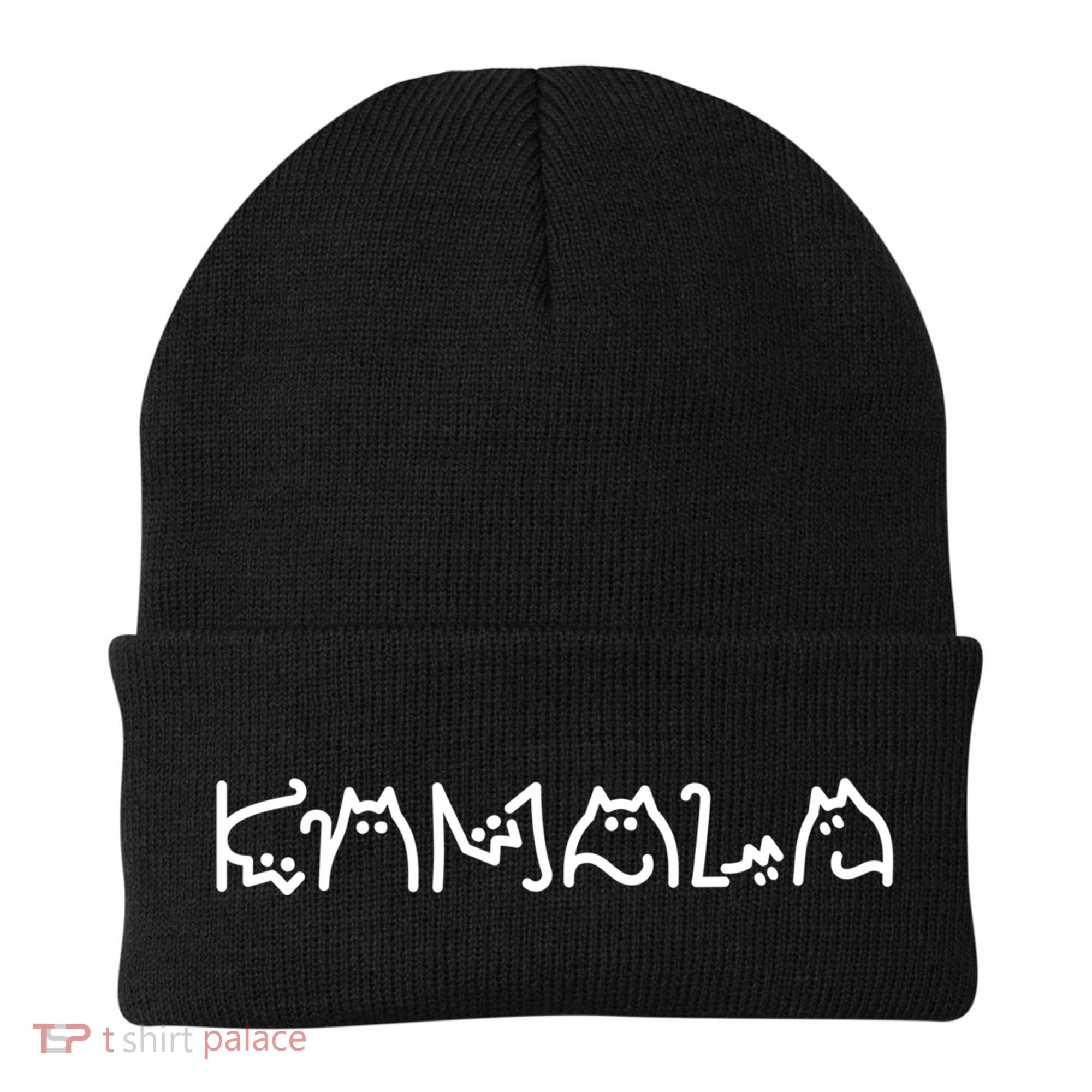 Kamala Cat Letters Typography Font Original Gift Beanie
