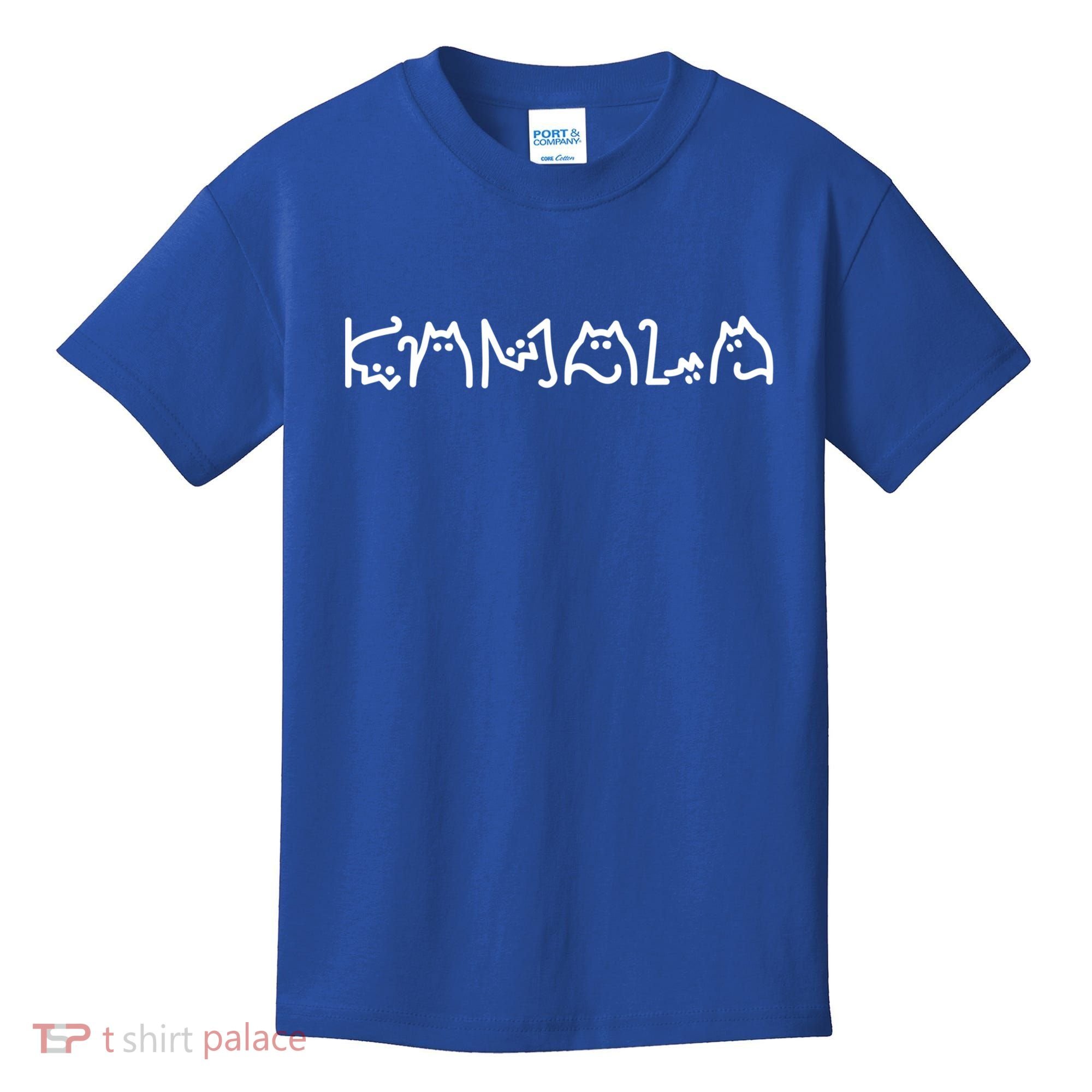Kamala Cat Letters Typography Font Original Gift Kids T-Shirt