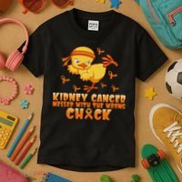 Kidney Cancer Messed With The Wrong Chick Kids T-Shirt thumb 3